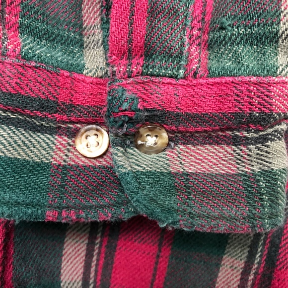 Five Brother Vintage Heavy Weight Flannel Plaid Red Green Button Up Mens XLT - Picture 4 of 6